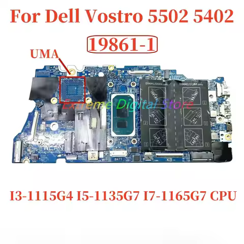 19861-1 For Dell Vostro 5502 5402 Inspiron 5409 5509 laptop motherboard with I3 I5 I7 CPU UAM DDR4 1