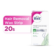 Veet Hair Removal Wax Strip Normal/Sensitive/Dry Skin 20s (Cold Wax Strips for Body & Legs)