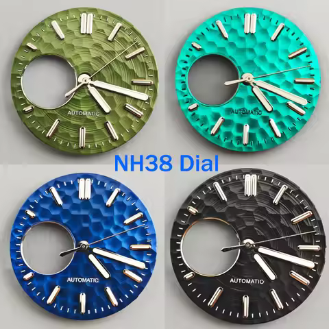 28.5mm NH38 dial custom logo green luminous dial men's watch accessories suitable for NH38 movement 