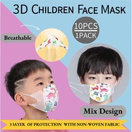 【Ready Stock】Cute Unisex Cartoon Baby / Kids Children 3D Disposable Face Mask Earloop Mask ( 10 Pcs )
