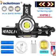 150000 Lumen XHP90.2 led Headlamp XHP70.2 headlight High Power Head Lamp lantern Zoomable Front Torc