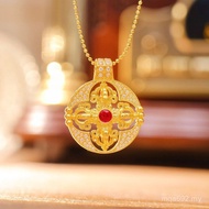 Double-Sided Diamond Vajra Female Transfer Wholesale au750 Colorful Gold Compass Pendant Clavicle Ch