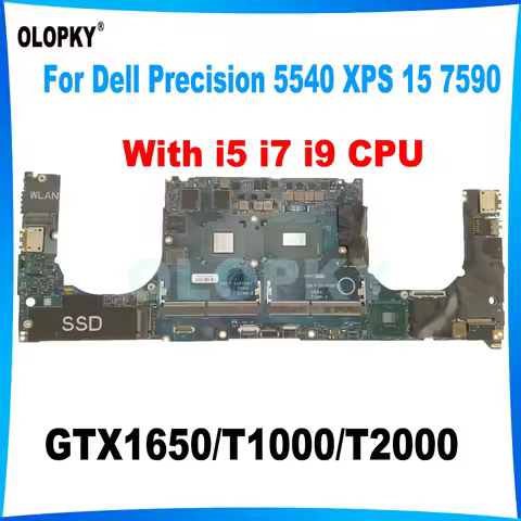 LA-H331P Motherboard with i5 i7 i9 CPU GTX1650/T1000/T2000 GPU for Dell Precision 5540 XPS 15 7590 L