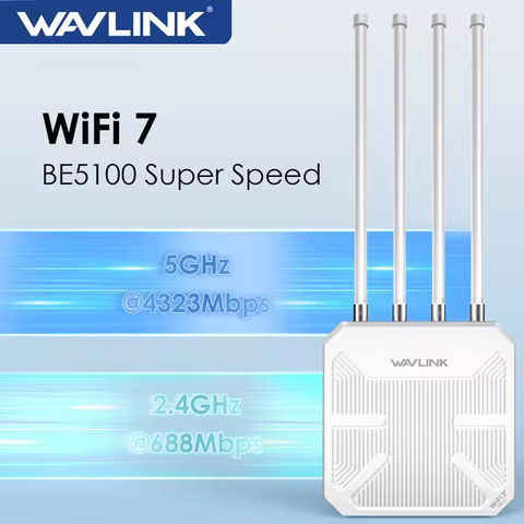 WAVLINK WiFi 7 BE5100 Outdoor Long Range Mesh Router Dual Band IP67 HIgh Speed Waterproof & Dustproo