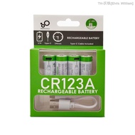 CR123A 16340 3.7V type-c ถ่านชาร์จ ถ่านชาร์จ ถ่านแบตเตอรี่ชาร์จเร็ว Rechargeable lithium battery ele