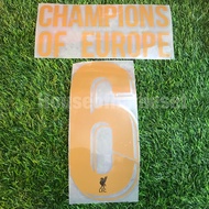 Liverpool champions of Europe #6 times custom nameset