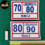 Sticker Had Laju Lori 70/80km/j & 80/90km/j Sticker Printing Laminated Waterproof Lorry Speed Limit 