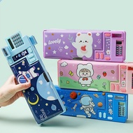 2 PCS Multifunctional Pencil Case for Girls Unicorn Multifunctional Pencil Case Plastic Mermaid Pencil Case with Calculator and Pencil Sharpener Pencil Bag School Gifts Kids Teenag