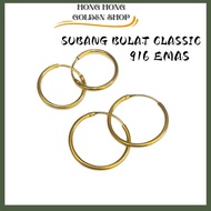 916 Gold Hoop Earrings/916 Emas Subang Bulat/Anting-Anting bulat/Ready Stock