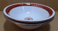 早期大同紅四方印福壽 湯碗 小碗公-直徑18公分- 2 碗合售