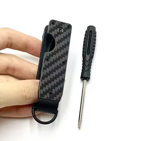 Carbon Fiber Key Holder Smart Key Wallet DIY Keychain EDC Pocket Car Key Organizer Chains Keychain H
