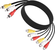 AV Splitter Cable 3 RCA Male to 6 RCA Female Audio Video Composite Cable Adapter AV Splitter Extensi