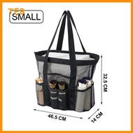 Large & Small Beg Pantai Mesh - Multi-Functional Waterproof Mesh Beach Bag Multi Pockets Travel Pool
