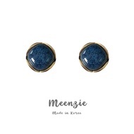 S925 French Blue Marble Earring • Stud Earring