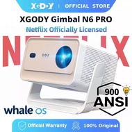 【Authorized by Netflix】XGODY Gimbal N6 PRO Projector 1+32GB Auto Focus 4K Ultra HD Android 13 Home C