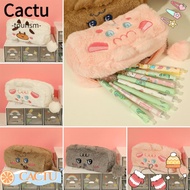 CACTU Pencil Box, Large Capacity Cartoon Pencil , Fashion Portable Stationery Girl Plush Pencil Case