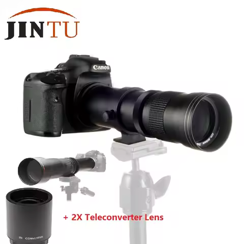 JINTU 420-1600mm 800mm f/8.3 Telephoto Lens Telescope Camera Lens for Nikon D3100 D3200 D3400 D5500 