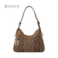 Bonia Brown Elvira Monogram Small Shoulder Bag