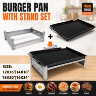 Burger Pan With Stand Set/Kuali Burger Dengan Kaki /Burger Hot Plate With Stand /Rectangle Hot Plate
