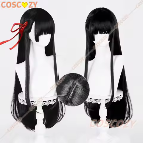 Game WuWa Wuthering Wave Chisa Cosplay Wig Halloween Anime Party Women Roleplay Long Black Straight 