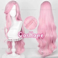 C Fluttershy Cosplay Wig Unisex 100Cm Long Curly Wave Hair Pink Anime Wi Heat R