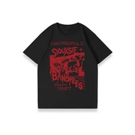 OVERSIZE Wanita atasan red personality korean Lengan Pendek Wanita Kekinian Graphic T-shirt katun30s