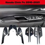 Honda Civic FC 2016-2021 Carbon Trim Inner Door Armrest Cover Door Panel Protector Cover