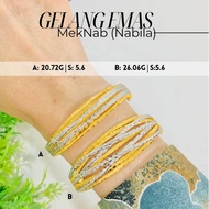 TukangemaS gelang emas 916 fesyen Nabila Razali bangles 22k Gelang / Bangle padu | [916 Gold] Jewell