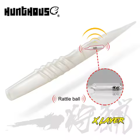 Hunthouse Official Store Soft Lure Fishing Silicone Bait 6pcs/110mm/5.3g 4pcs/150mm/14g With Rattles
