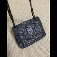 YSL NIKI 灰色小號D扣 鏈條⛓️肩背包斜背包