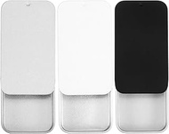 3 Pcs Metal Tin Box Containers Small Metal Box 2.36 X 1.34 X 0.43 Inch, Slide Top Rectangular Empty 
