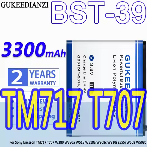 BST-39 New3300mAh Phone Replace Battery For Sony Ericsson TM717 T707 W380 W380a W518 W518a W908c W91