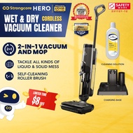 Strongcore HERO 2-in-1 Cordless Wet and Dry Vacuum Cleaner - Dual Tank, Self-Cleaning Roller-Brush