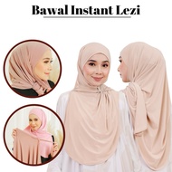 Bawal Instant Lezi Bidang 45, 50, 60 Qainisa Bawal malas Tudung Ironless khimar bawal berdagu tudung