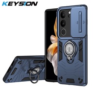 KEYSION V29เคสสำหรับ VIVO เกราะกันกระแทก5G V29e 5G ป้องกันเลนส์กล้องสไลด์ขาตั้งโทรศัพท์ฝาหลังโทรศัพท