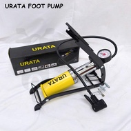 Urata Foot Pump with Meter Air Pump Pam Angin Tayar Bola Basikal Motor