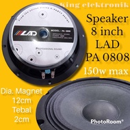 SPEAKER 8 INCH LAD PA-0808 FULLRANGE (HARGA SUDAH TERMASUK PACKING BUBBLEWRAP)