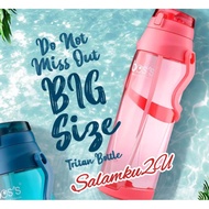 READY STOCK  TRITAN LARGE CAPACITY WATER BOTTLE WITH STRAW / DRIBKING BOTTLE / BOTOL AIR - 2000ml, 2