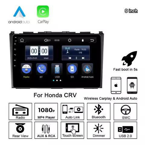 MAXCA 9 inch Honda CRV Wireless Carplay Android auto 2 Din Radio Multimedia Online Video Player