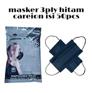MASKER 3PLY CAREION / MASKER 3 PLY / MASKER HITAM - 50 - Hitam