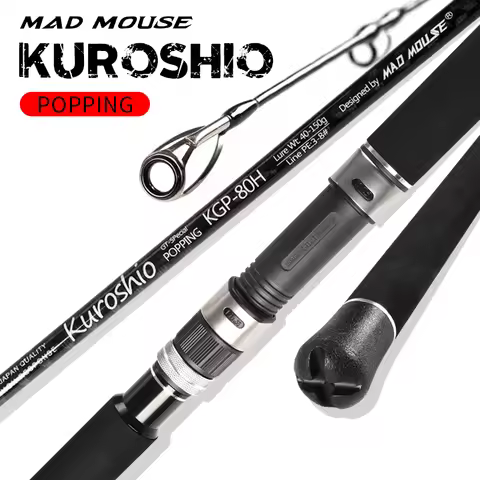 MADMOUSE Kuroshio FUJI Parts Carbon Fiber Spinning Fishing Popping Rod with 2.64m 2.4m PE 3-10 80H/8