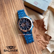 [Original] Balmer 8163G BRG-5 Chronograph Sapphire Men's Watch with Black Blue Dial Blue Stainless Steel