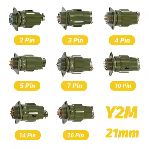 High Quality Connector Y2M YP21-2/3/4/5/7/10/14/16 Pin Aviation Plug Aviation Socket Male Female Cab