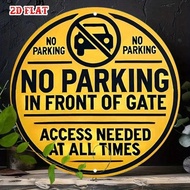 HELLOYOUNG Round Aluminum No Parking Sign Flat 2D for Gate