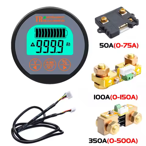 TR16H Coulometer DC8-120V Battery Capacity Tester 50A/100A/350A Digital Capacity Indicator Battery W
