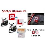 Sticker L Lesen P Lesen Ukuran JPJ (2 Pcs/Pkt) Motorbike Kereta Car Sticker | Motor RoadTax Holder |