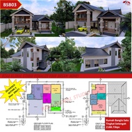 BSB03 PELAN RUMAH BANGLO SATU TINGKAT SETENGAH IDAMAN BERKELUASAN 2,188kps | HOUSE PLAN DESIGN