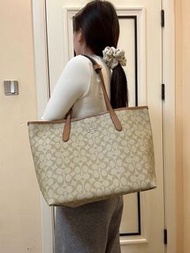 ［包過驗］Coach蔻馳托特包奶茶棕/卡其白/黑灰色時尚單肩包