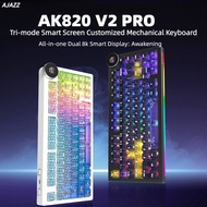 AJAZZ AK820 V2 Pro Mechanical Keyboard Wireless Knob Color Screen Bluetooth Tri-mode 11000 MAh Game 