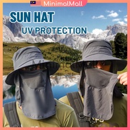 Outdoor Face and Neck Sun Protection Hat Men Detachable UPF50+ UVProtection Fishing Hat Hiking Hat T